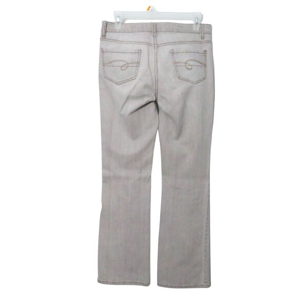 Gray Jeans Women Sz 6 Boot Cut Light Gray Mid Rise Casual Western Faded Glory - Picture 3 of 10